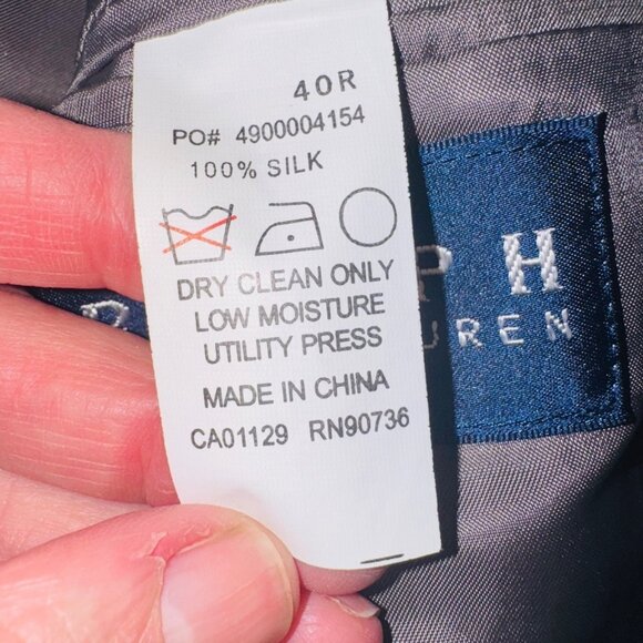 Ralph Lauren 100% Silk Mens Houndstooth Sport Coat Blazer Jacket Old Money 40R - Picture 7 of 9